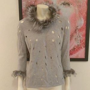 100% Cashmere & 100% Fox Fur sweater